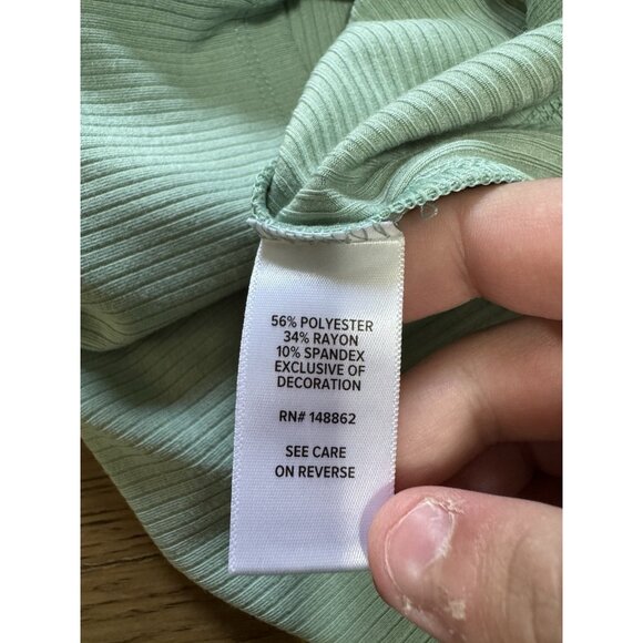 Torrid Super Soft Light Rib Knit Granite Green Tank Top Plus Sz 1X Lace Trim NWT - Picture 8 of 11